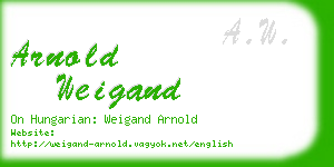 arnold weigand business card